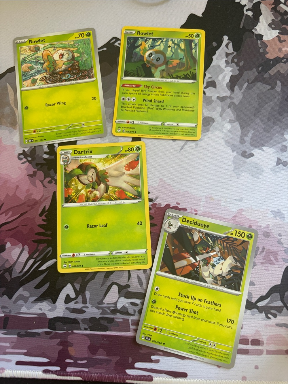 Rowlet, Dartrix & Decidueye Evolution Lot | 4 Pokémon Cards | ✨5/$25✨